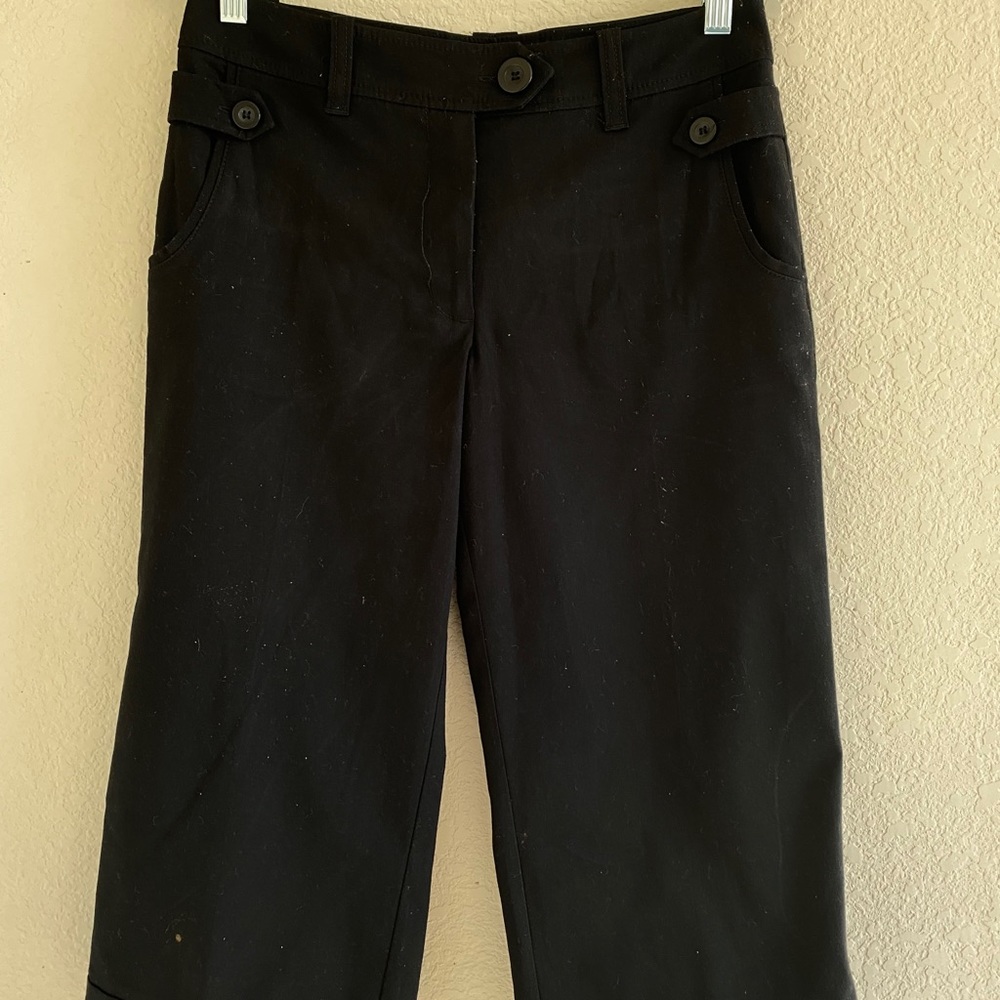 Black wide leg trouser pants